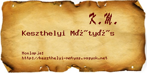 Keszthelyi Mátyás névjegykártya