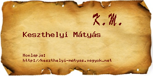Keszthelyi Mátyás névjegykártya